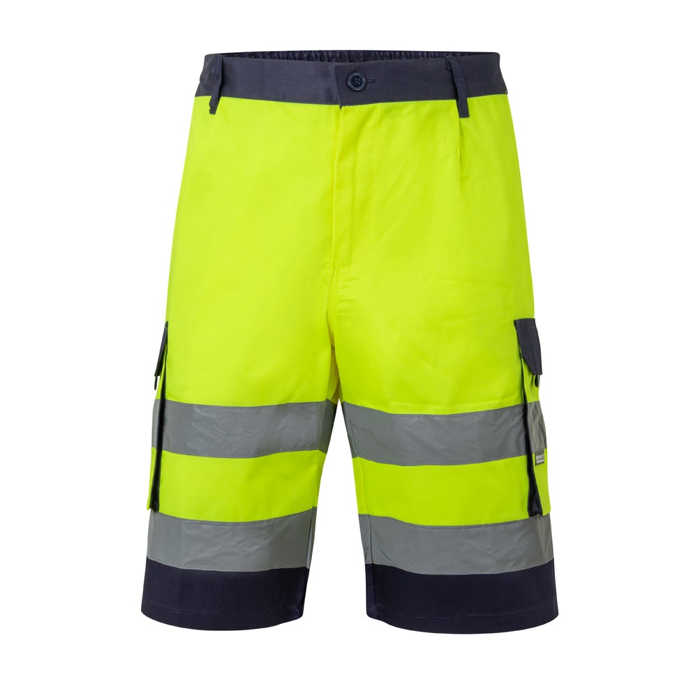 VL HADES. Tweekleurige bermuda met meerdere zakken (210g/m²), van katoen (20%) en polyester (80%)