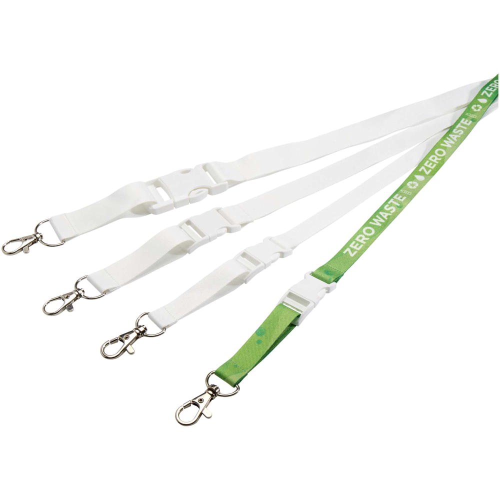 Balta gerecycled PET lanyard met safety breakaway sluiting en gesp