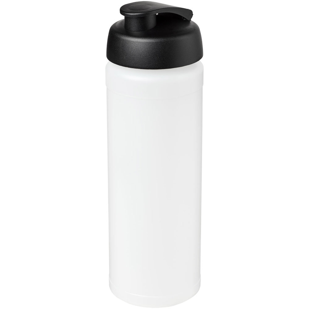 Baseline® Plus grip 750 ml sportfles met flipcapdeksel - Transparent, Zwart