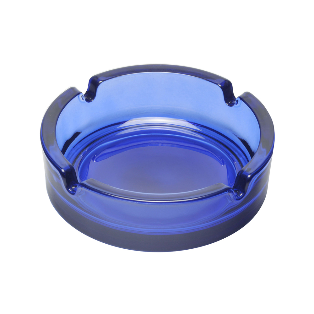 Glazen asbak - blauw-transparant
