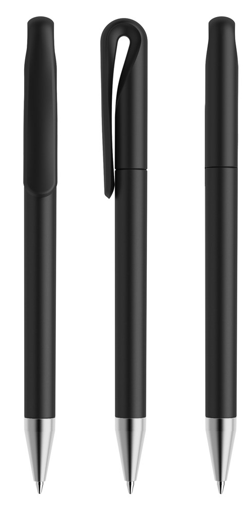 Prodir DS1TMS Matt with Satin Metal Nose-Cone - Black matt