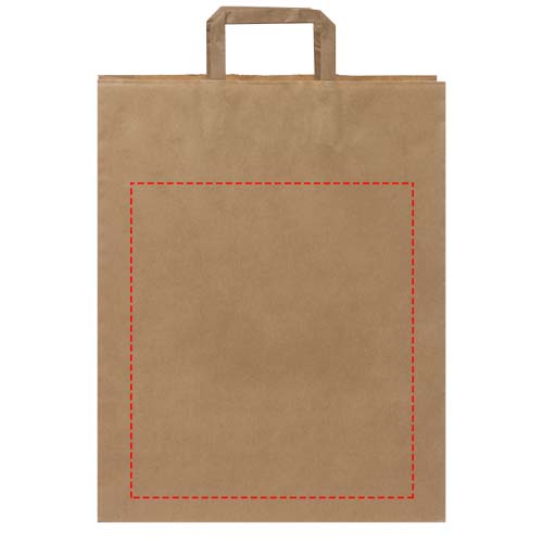 Papieren tas 80-90 g/m2 gemaakt van kraftpapier met platte handgrepen - 32 x 12 x 40 cm