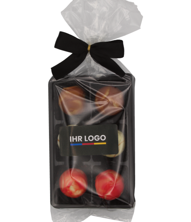 chocolade blisterverpakking van 6 alcoholvrij inclusief sticker