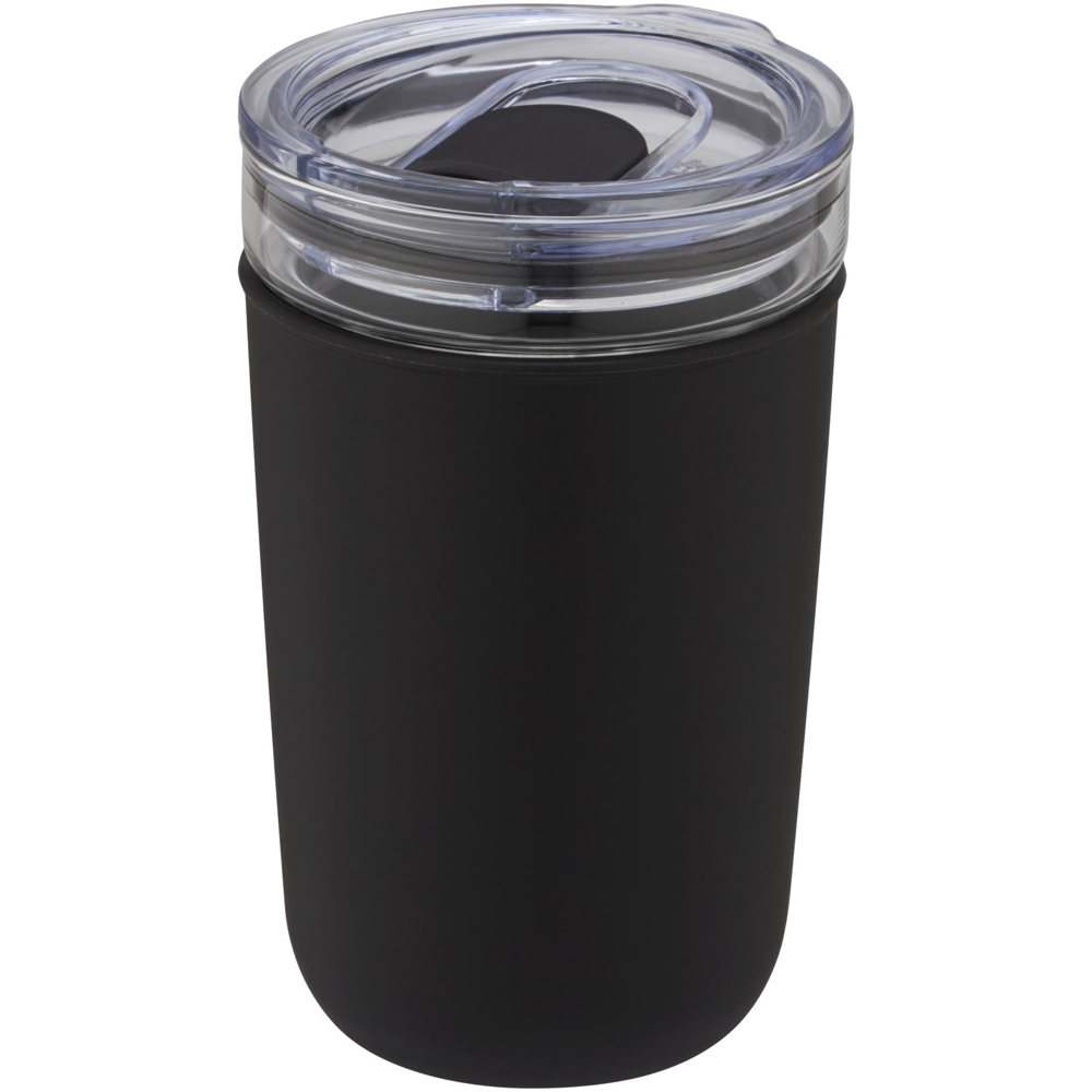 Bello 420 ml glazen beker met buitenwand van gerecycled plastic