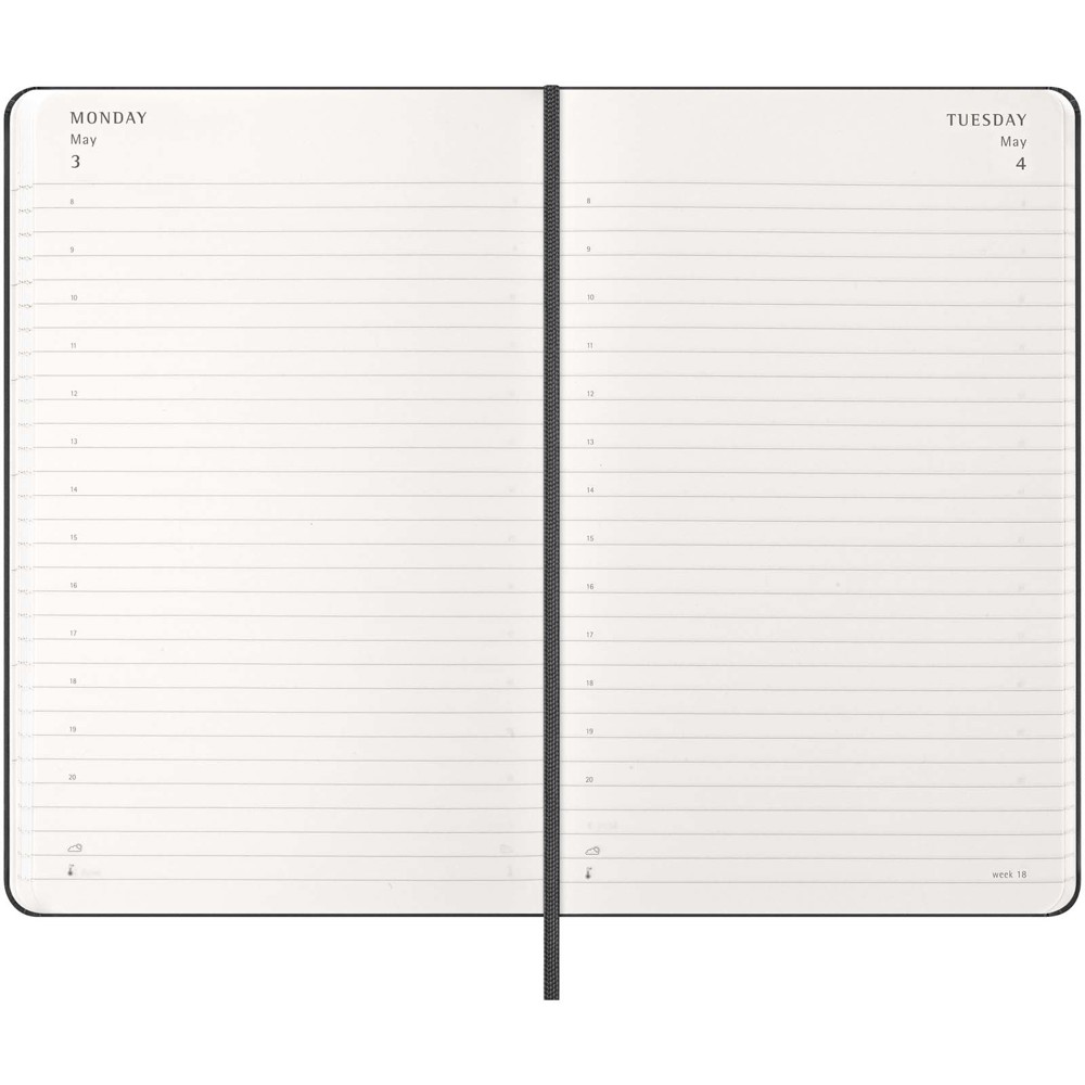 Moleskine dag-agenda voor 12 maanden met harde kaft
