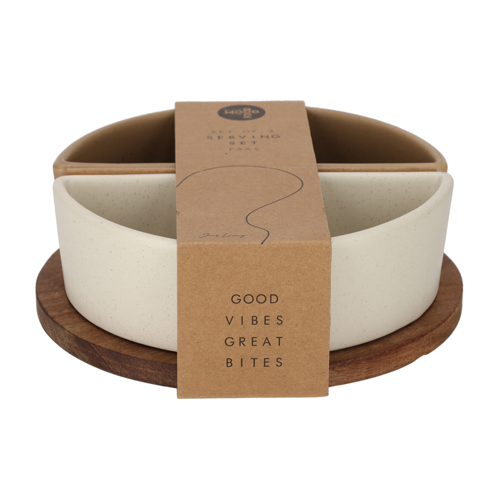JENS Living Serveerset Faas Wit/Taupe
