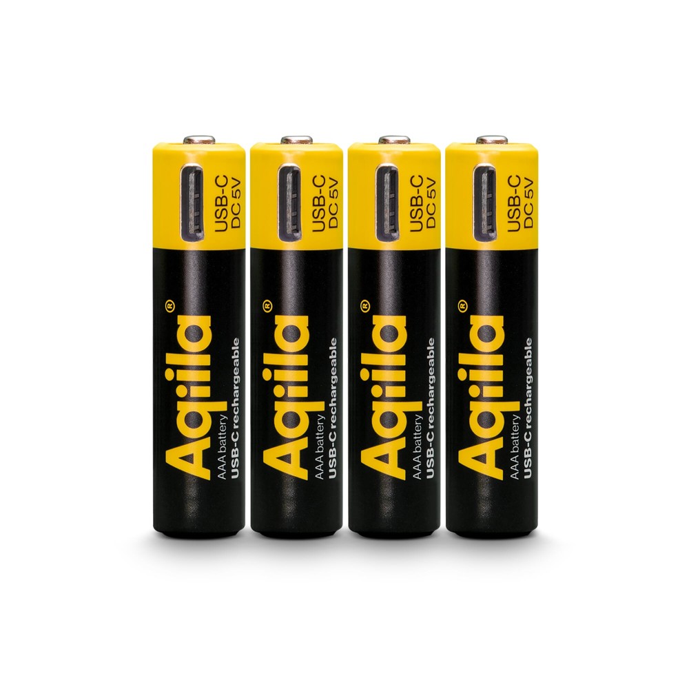 Aqiila Oplaadbare USB-C Batterijen AA 600mAh 4-pack