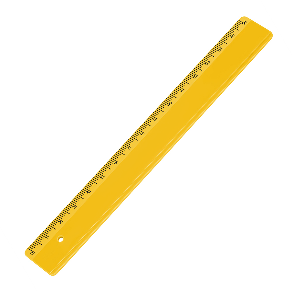 Liniaal 16 cm - Geel