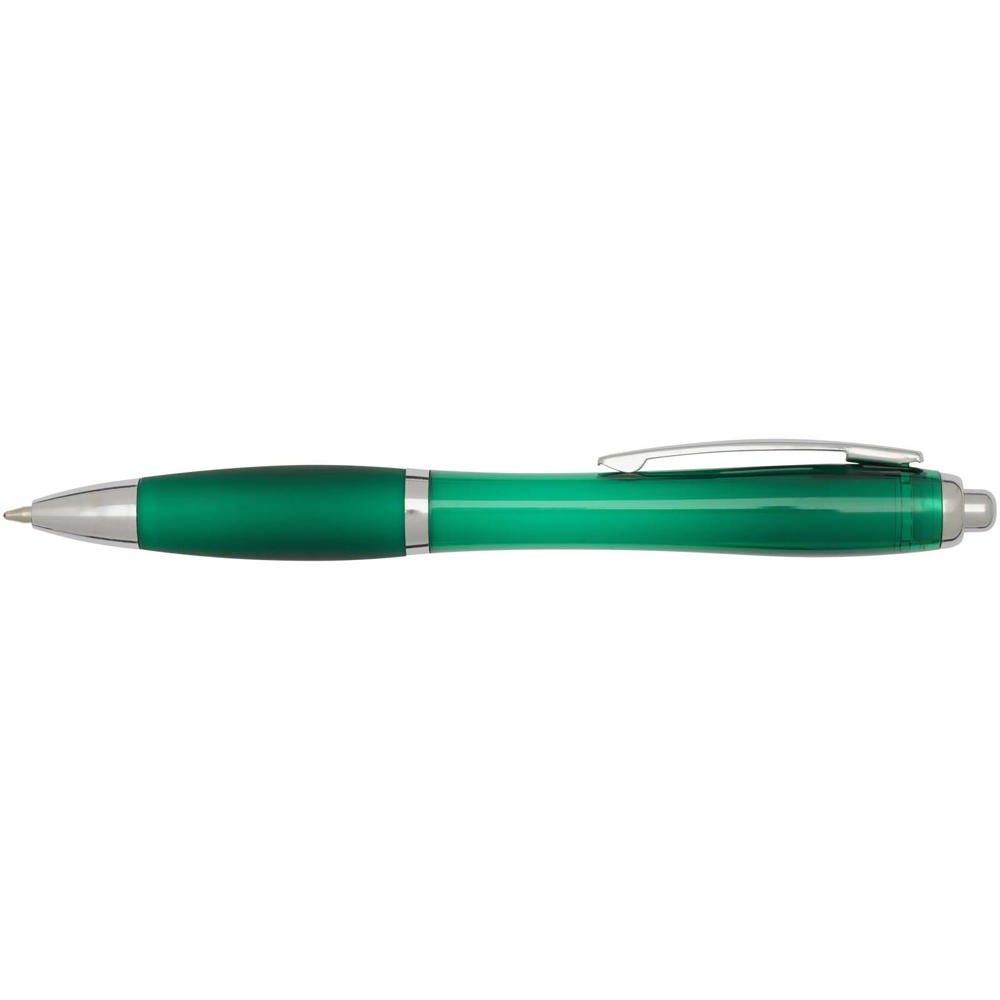 Nash balpen van RCS gerecycled plastic met gekleurde behuizing en grip (blauwe inkt)
