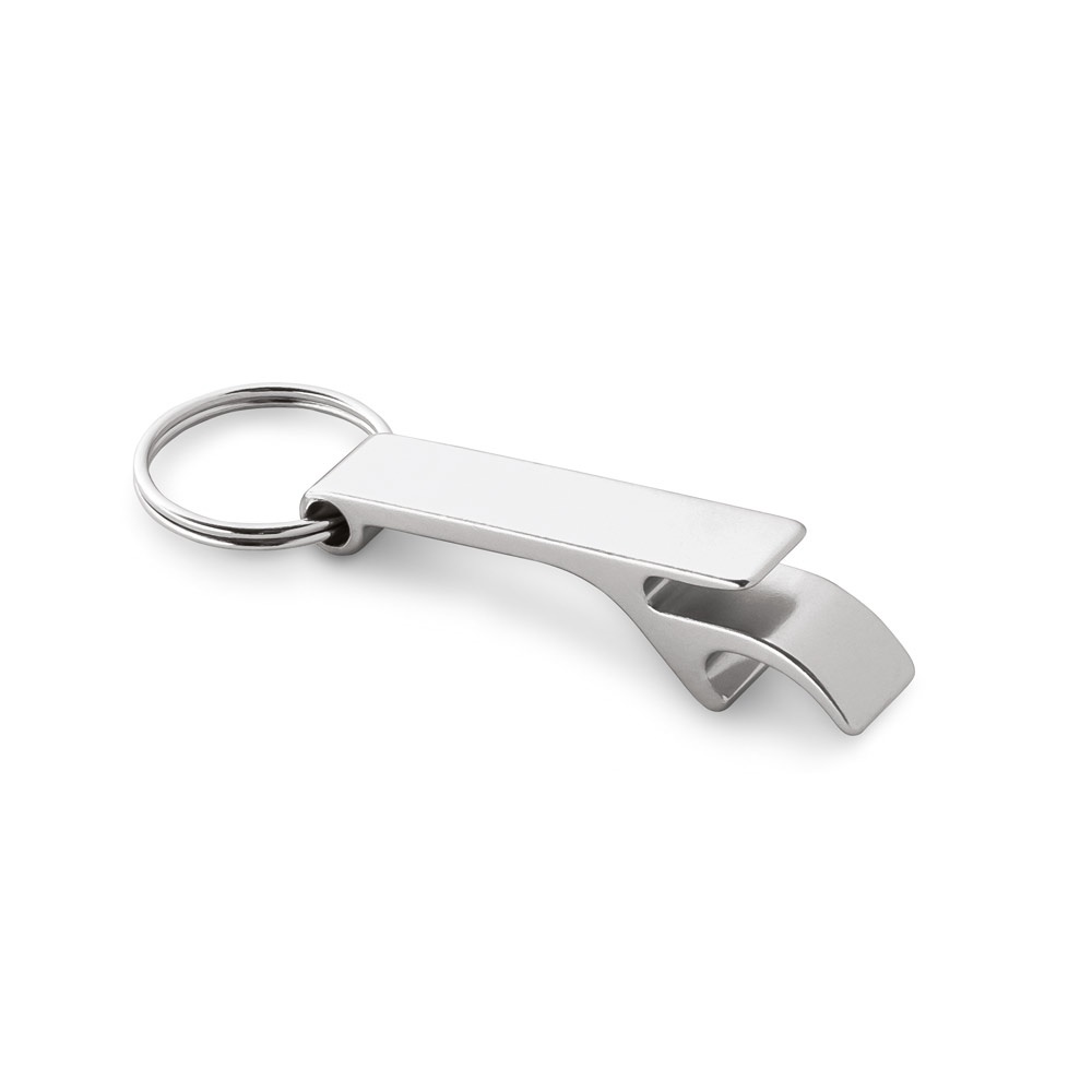 BAITT. Aluminium sleutelhanger met capsule-opener - Zilverkleurig