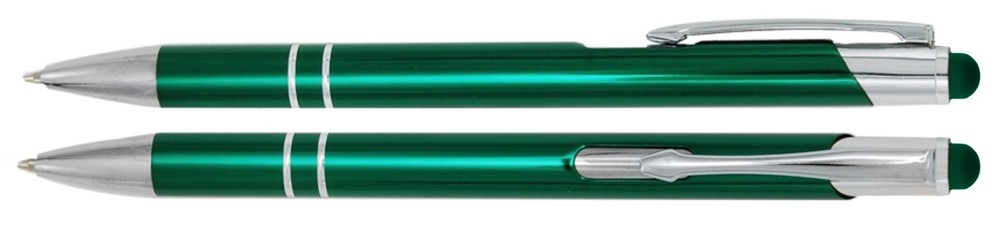 Aluminium touch-stylus balpen Marseille - groen