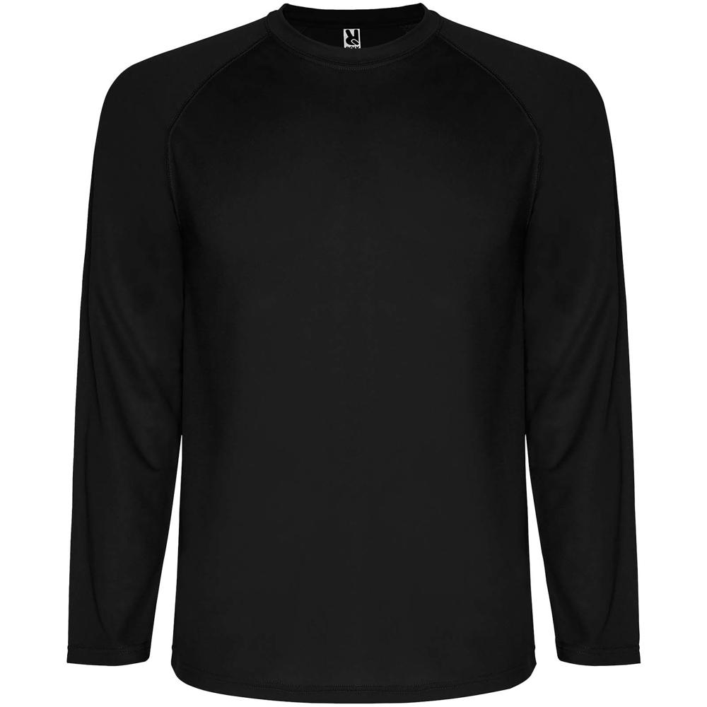 Montecarlo 150 g/m² kinder sport t-shirt lange mouw - Zwart