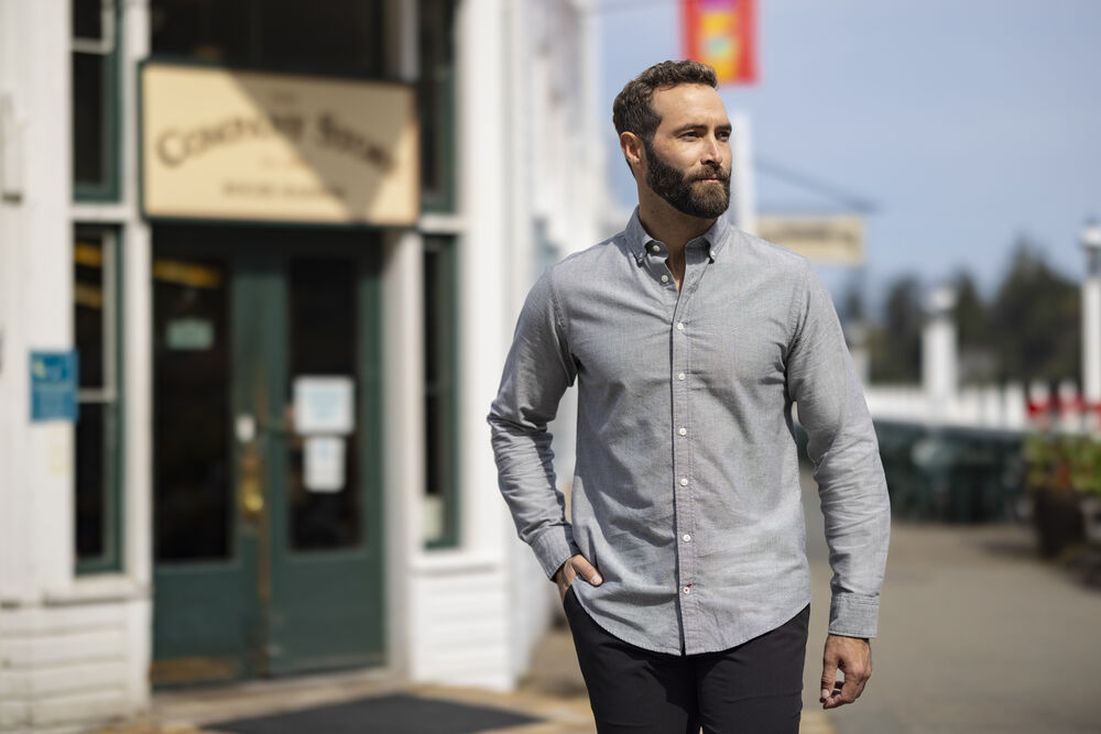 Cutter & Buck - Belfair Oxford Shirt Heren Grijs M