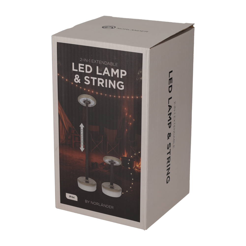 NORLÄNDER 2-in-1 Uitschuifbare LED Lamp & Slinger Taupe
