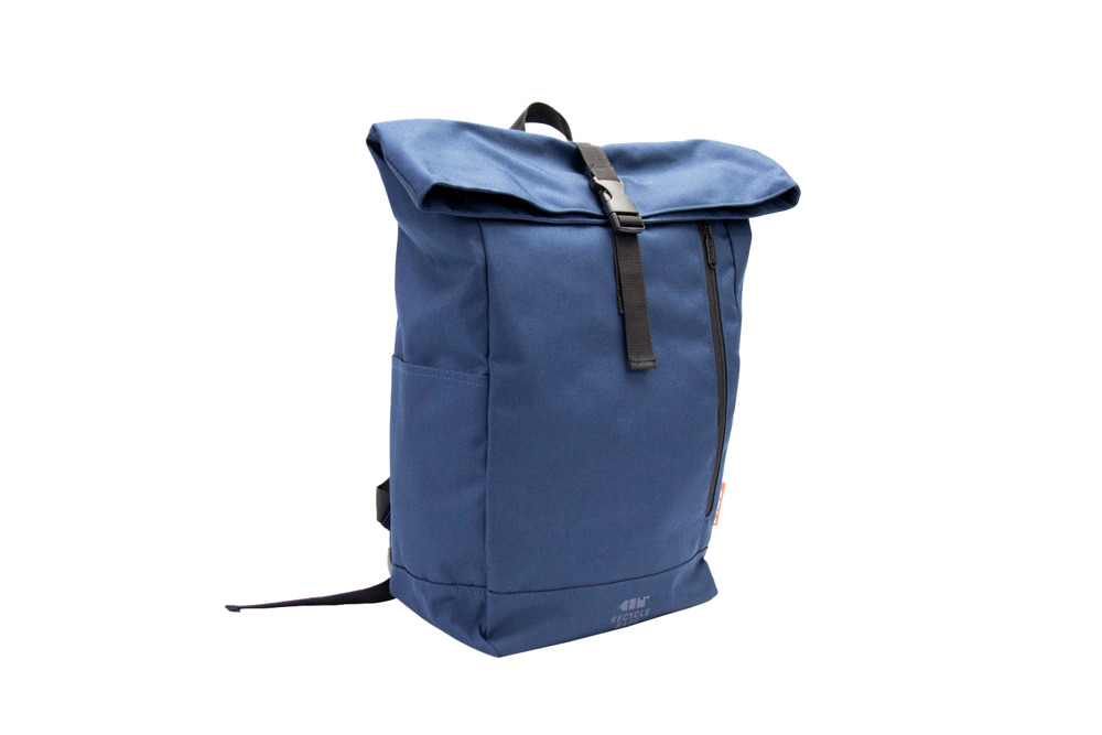 Recycle Bags Basic rolltop backpack, Marine blauw