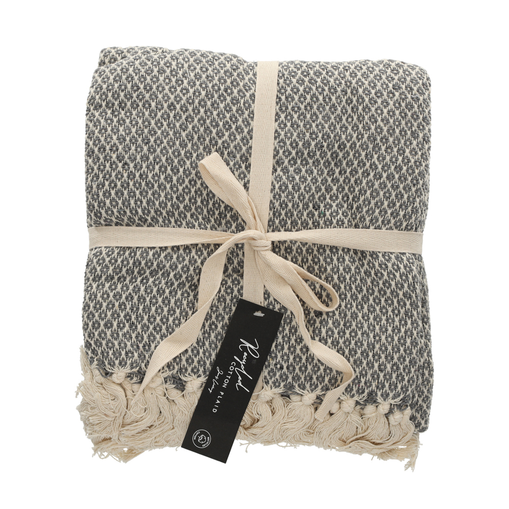 JENS Living Basic Recycled Cotton Plaid - grijs