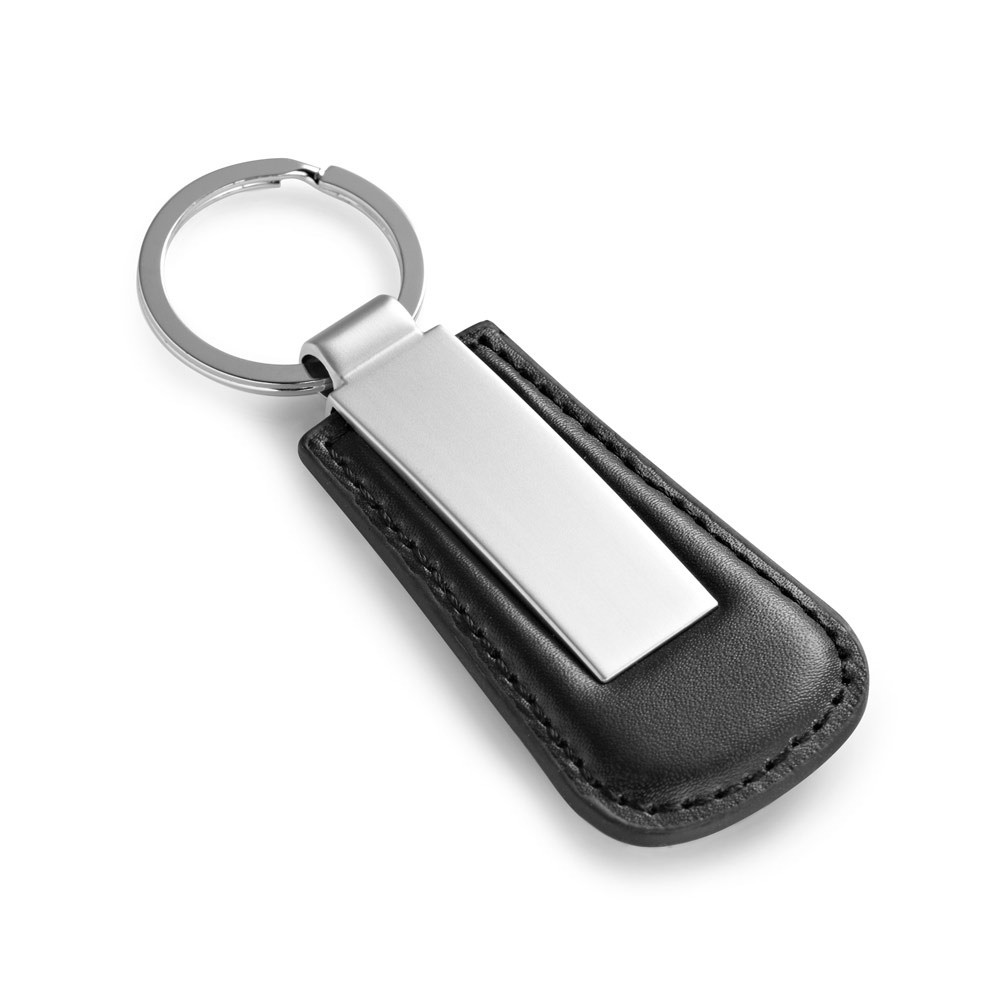 BACHMANN. Metalen sleutelhanger met PU-rand