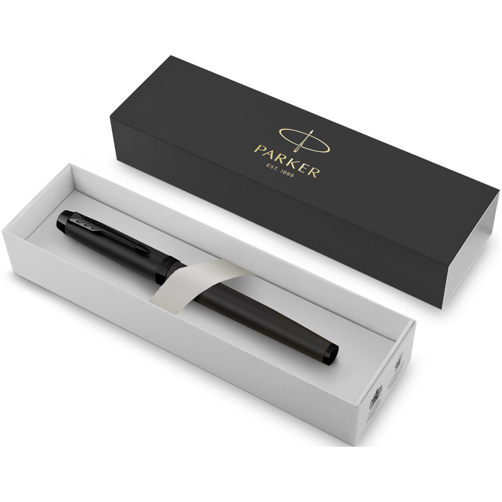 Parker IM achromatische rollerbalpen (zwarte inkt)