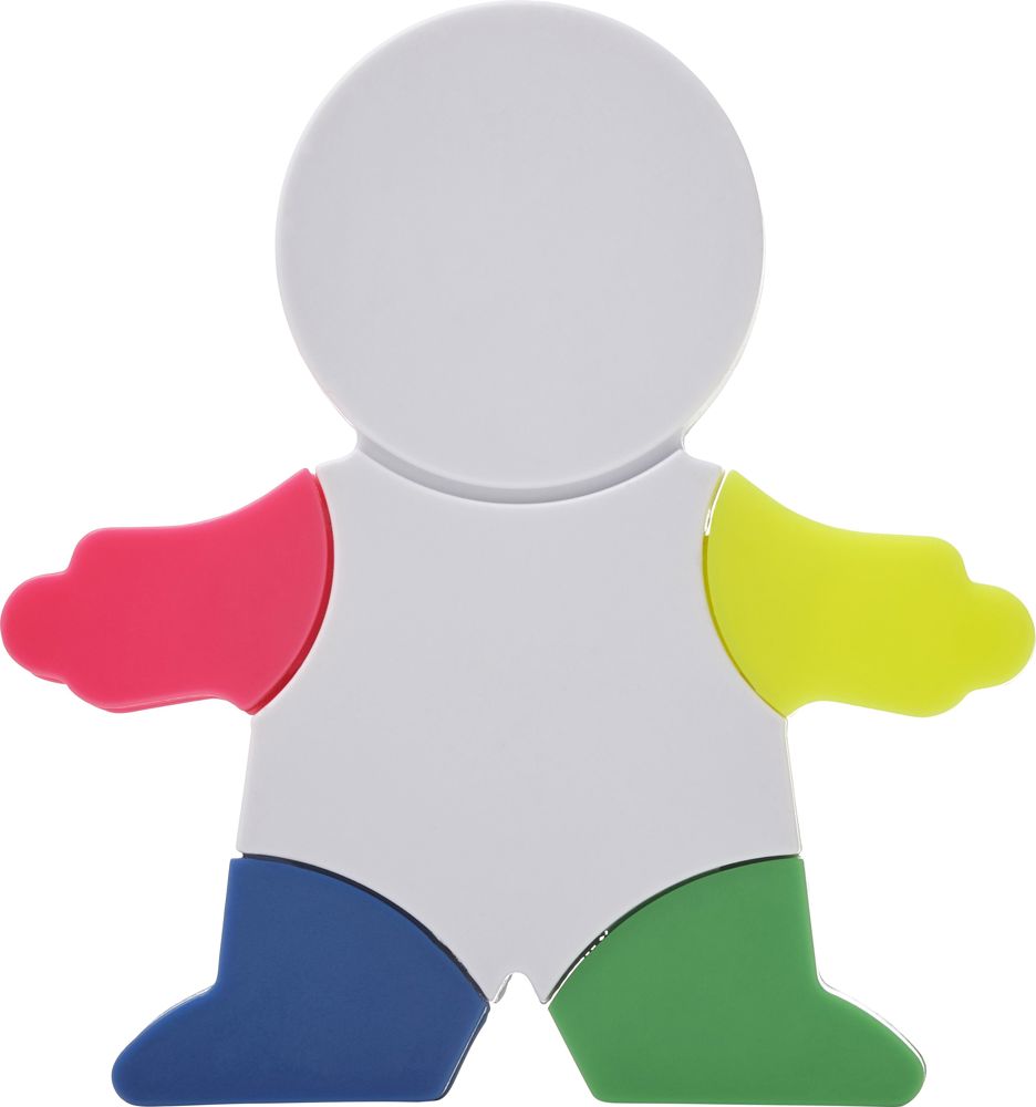 Markeerstiftenset Ella | Poppetjesvorm | 4 kleuren