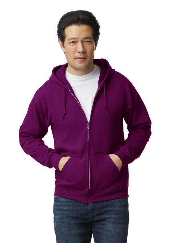 Gildan Heavy Blend Full Zip Hooded Sweater - 83 Maroon