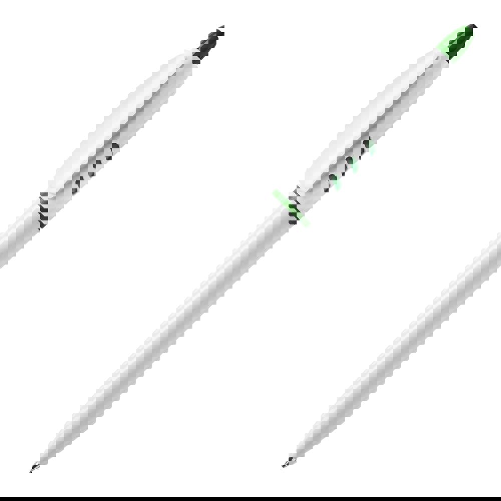 Balpen S30 hardcolour - Wit / Donker Groen