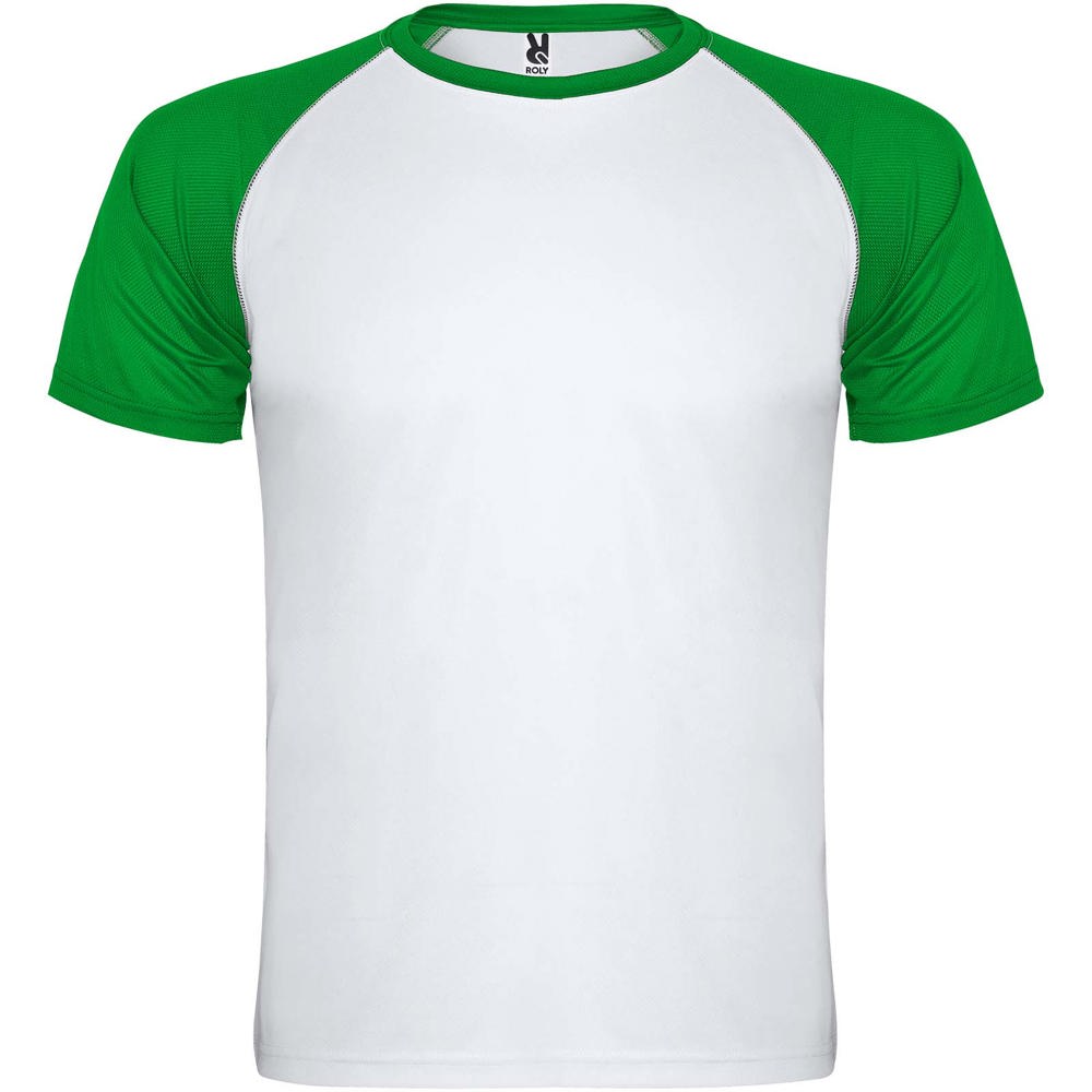 Indianapolis 140 g/m² sportshirt met korte mouwen voor kinderen - Wit, Varen groen