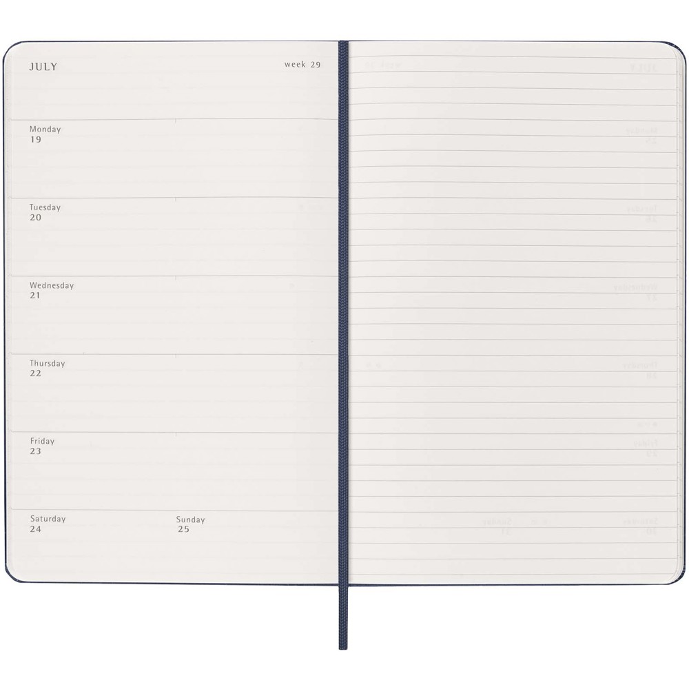 Moleskine week-agenda voor 12 maanden met harde kaft L