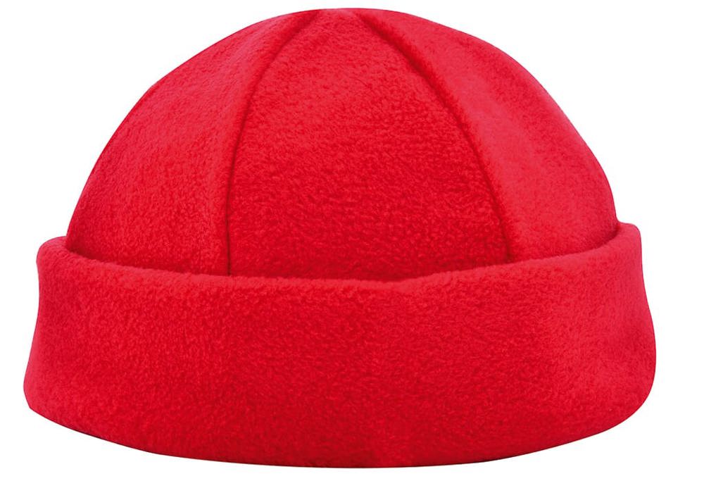 Fleece muts 6 panelen - Rood (PMS 199c) / Rood
