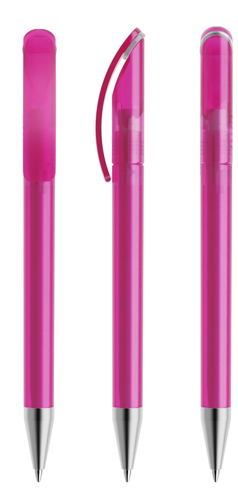 Prodir DS3TFS Frosted with Satin Metal Nose-Cone - Pink frosted