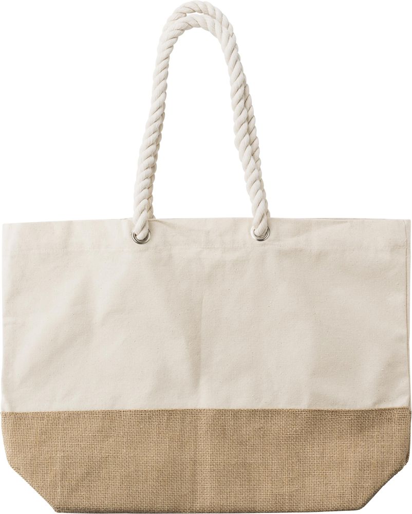 Boodschappentas Diego | Katoen 280 g/m² | Jute bodem - khaki (écru)