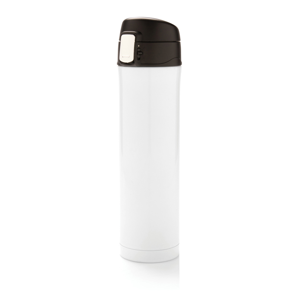 RCS gerecycled roestvrijstalen easy lock thermosfles - wit (± PMS white)