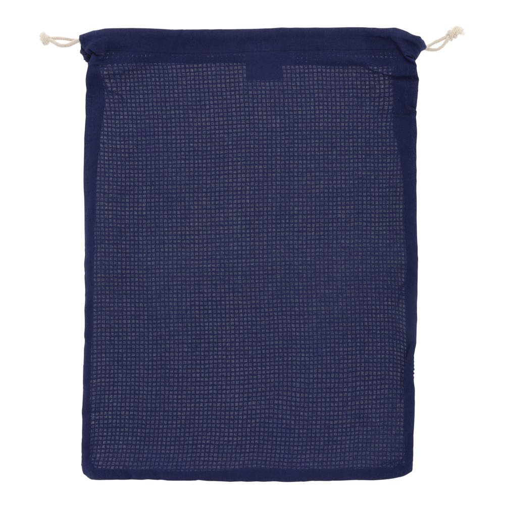 Herbruikbaar groente &amp; fruit zakje OEKO-TEX® katoen 30x40cm - donkerblauw