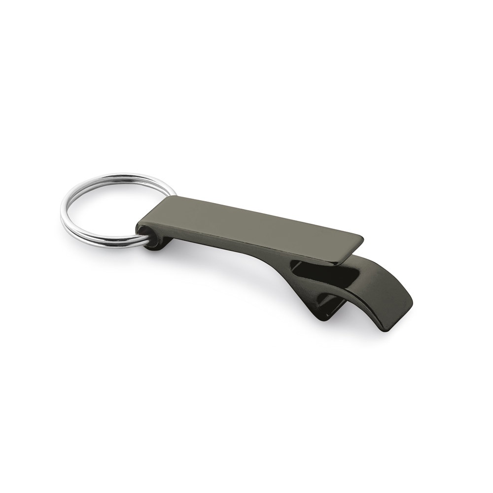 BAITT. Aluminium sleutelhanger met capsule-opener - gun metal