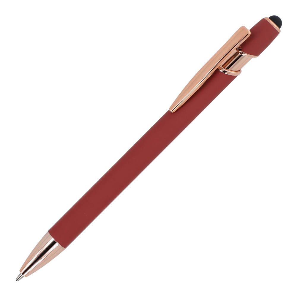 Balpen Paris Luxe Metaal rubberised - Donker Rood