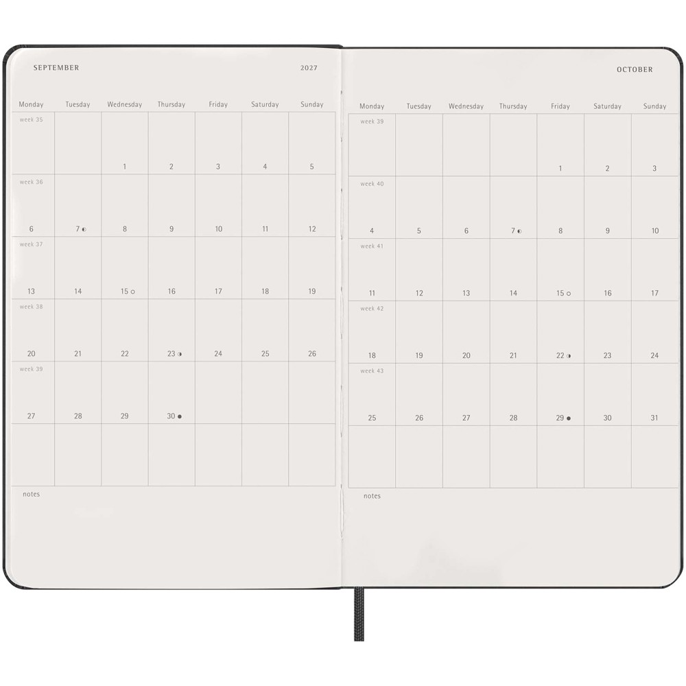Moleskine dag-agenda voor 12 maanden met harde kaft
