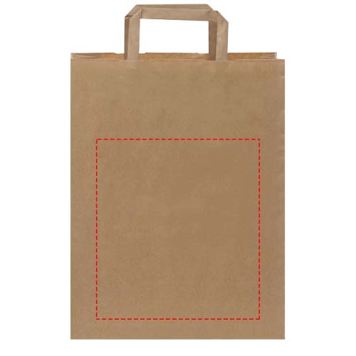 Papieren tas 80-90 g/m2 gemaakt van kraftpapier met platte handgrepen - 25 x 11 x 32 cm