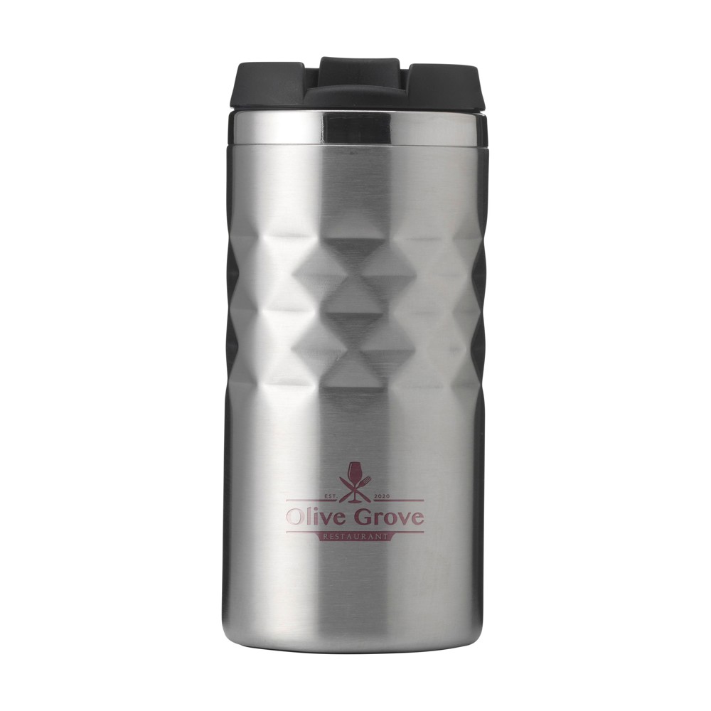 Geometric Mug RCS Recycled Steel 280 ml thermosbeker - zilver