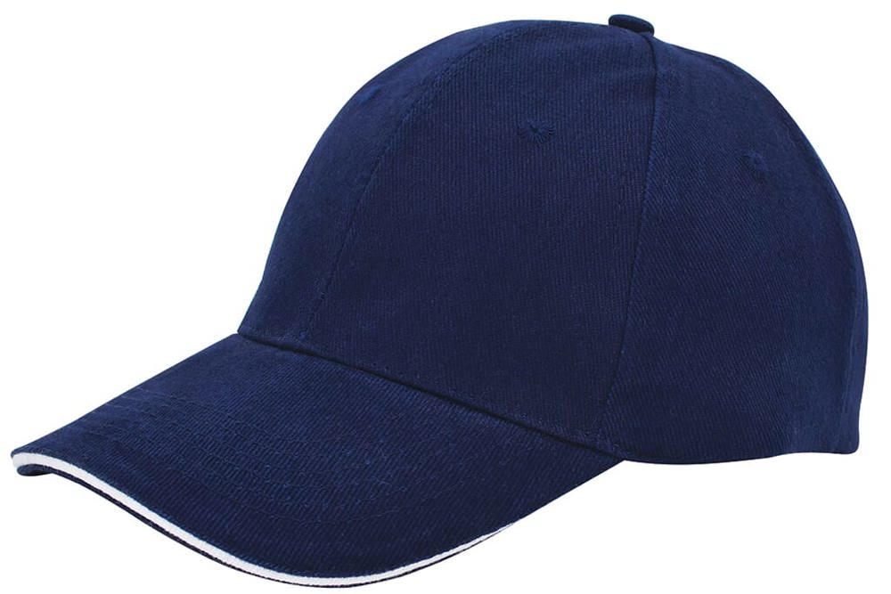 Brushed twill cap - Navy (PMS 533c) / Wit