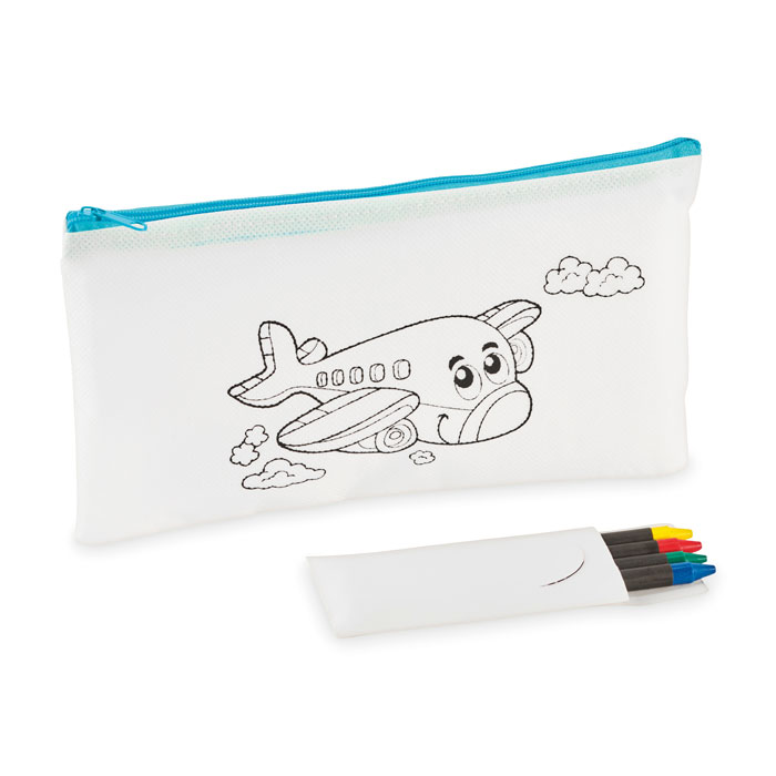 CRAY - Etui met 4 krijtjes - babyblauw