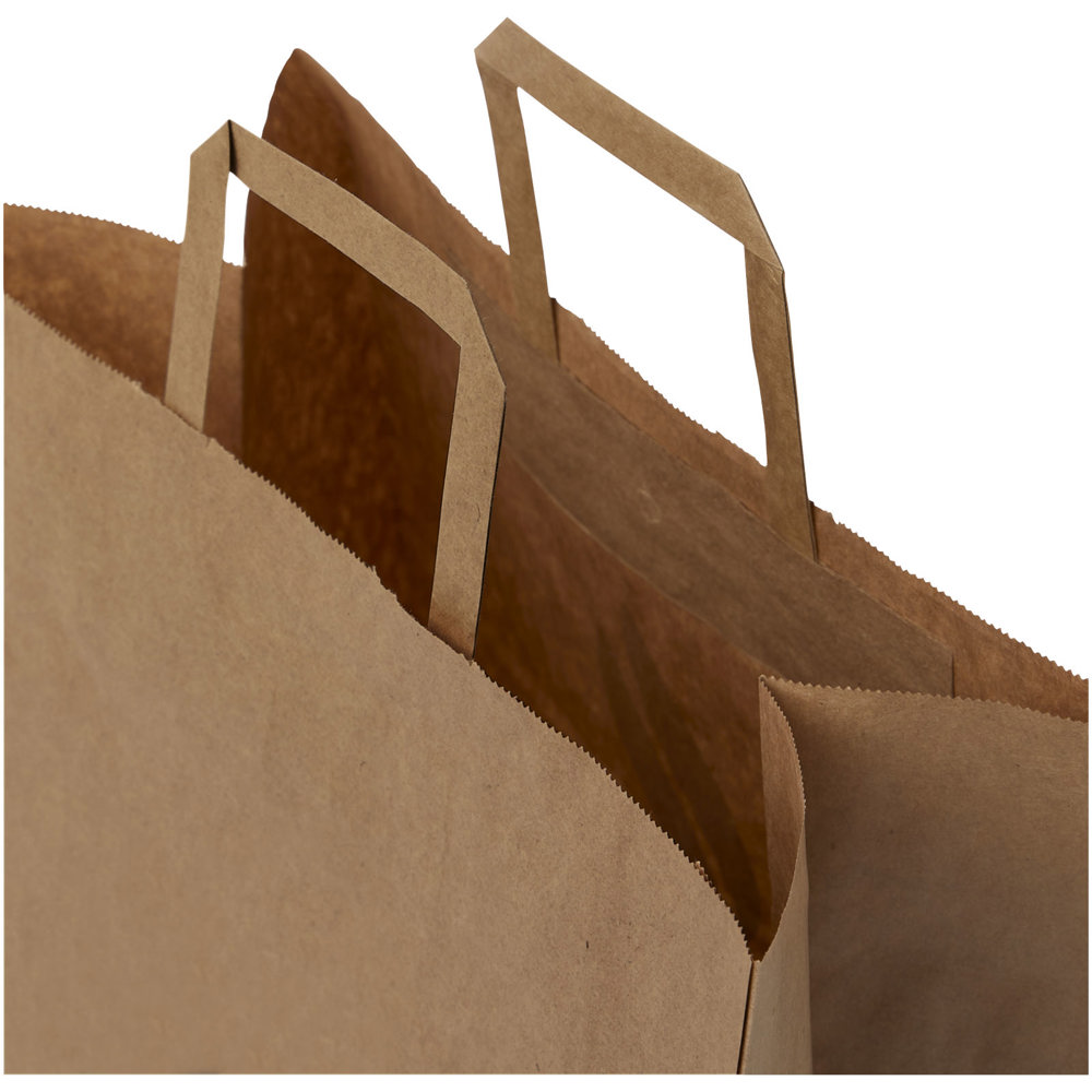 Papieren tas 80-90 g/m2 gemaakt van kraftpapier met platte handgrepen - 34 x 20 x 35 cm