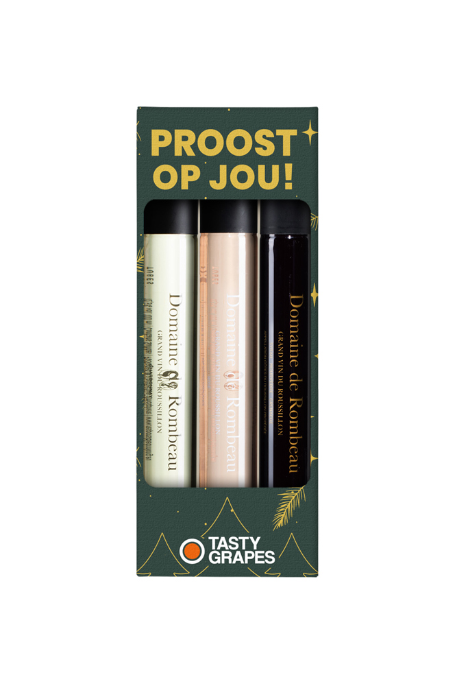 Tasty Grapes | Moments Proeverij | Domaine de Rombeau mix | 3x 100 ML | rPET | Proost op jou!