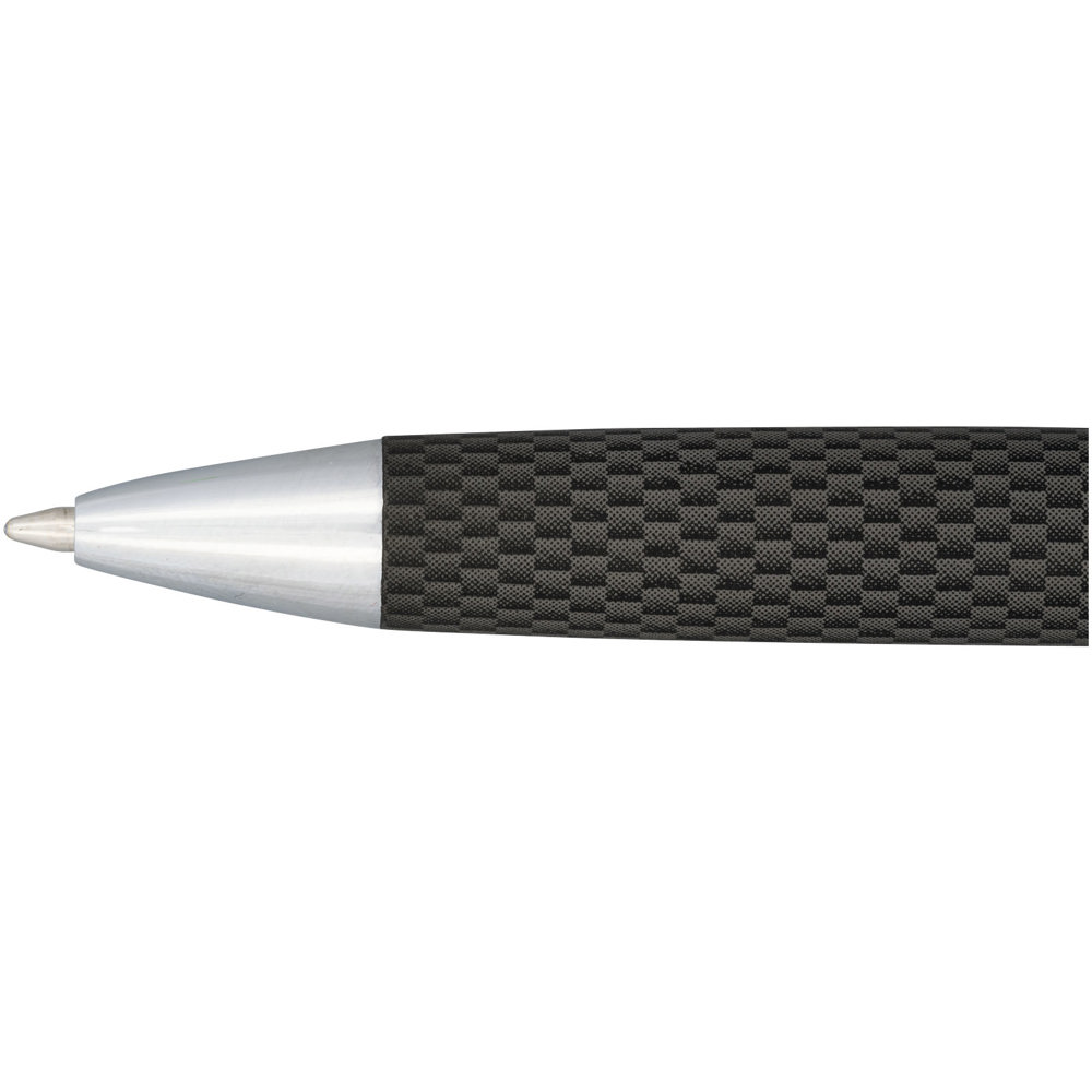 Koolstofvezel cadeauset met twee pennen en etui (zwarte inkt)