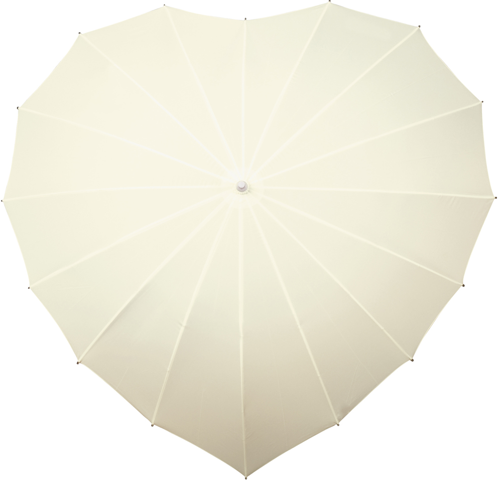 FALCONE - Hartvormige paraplu registered design - Handopening - Windproof - 110 cm - Gebroken wit