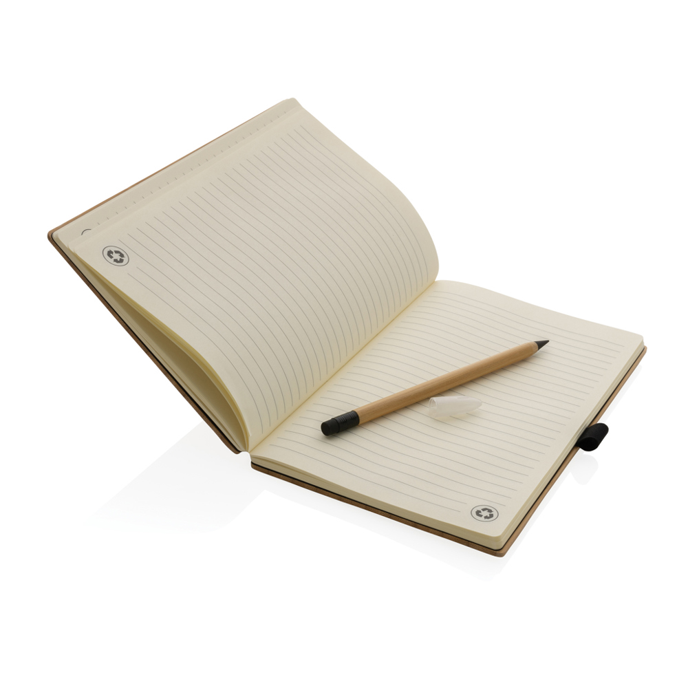 Bamboe notitieboek en infinity potlood set