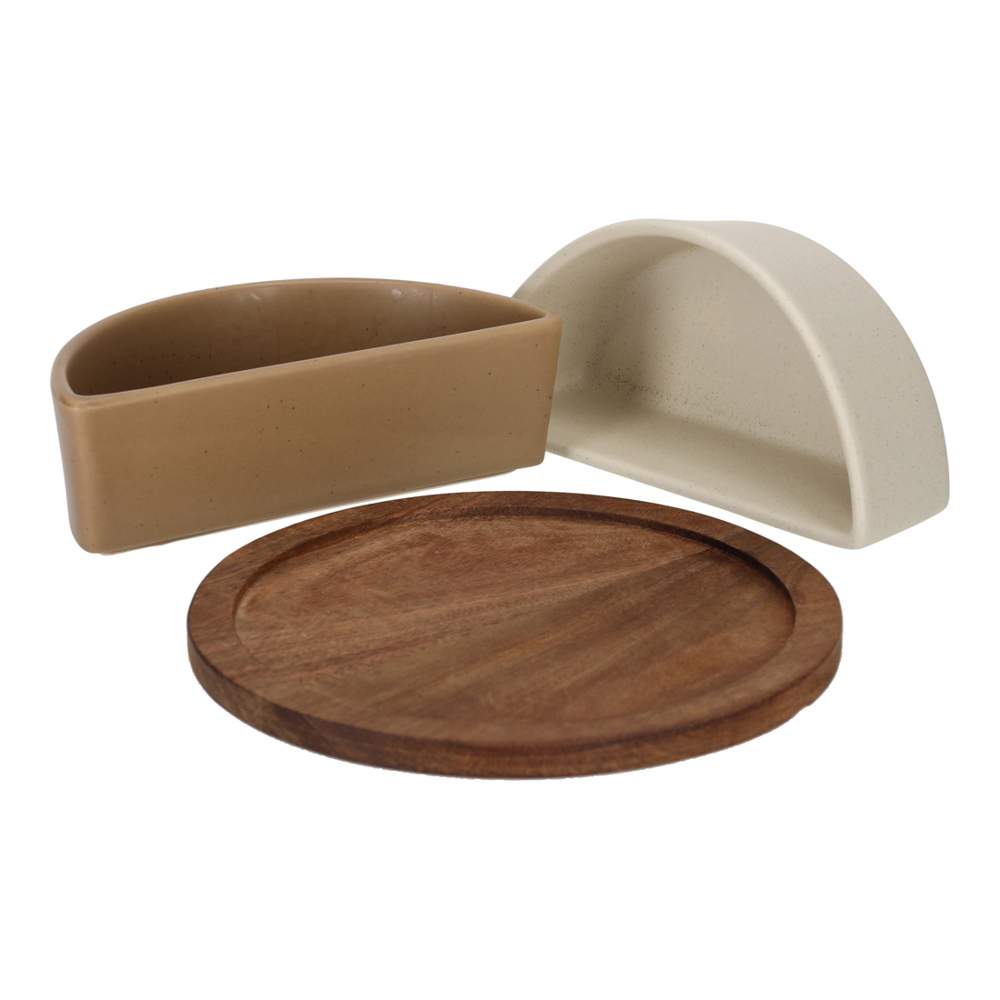 JENS Living Serveerset Faas Wit/Taupe