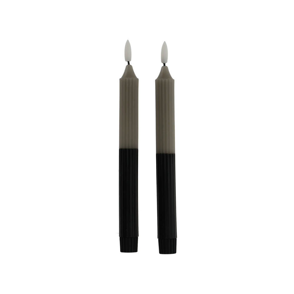 JENS Living LED Dinerkaars Ribbel Grijs/Zwart /2