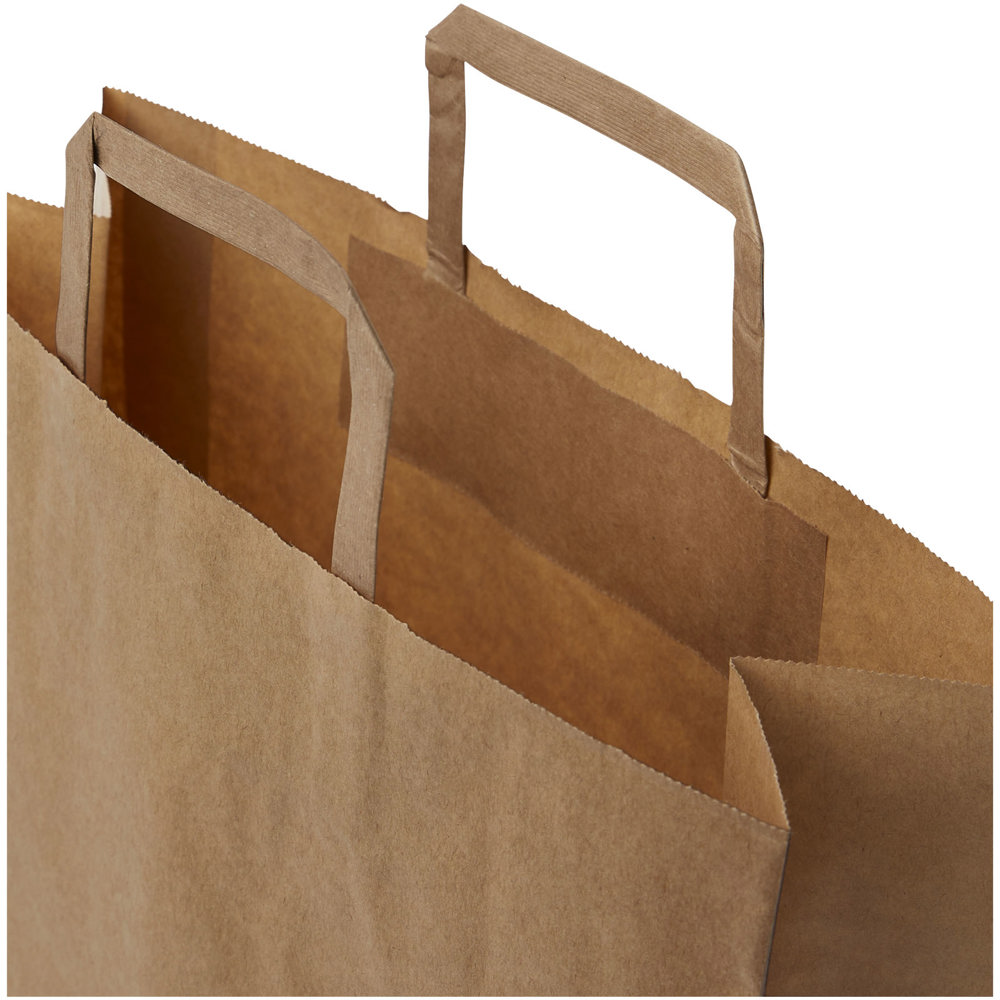 Papieren tas 80-90 g/m2 gemaakt van kraftpapier met platte handgrepen - 32 x 12 x 40 cm