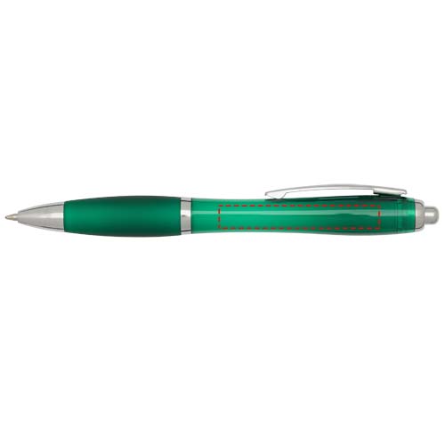Nash balpen van RCS gerecycled plastic met gekleurde behuizing en grip (blauwe inkt)
