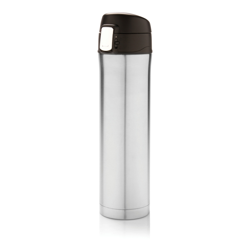 RCS gerecycled roestvrijstalen easy lock thermosfles - zilver (± PMS 428)
