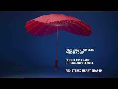 FALCONE - Hartvormige paraplu registered design - Handopening - Windproof - 110 cm - Gebroken wit